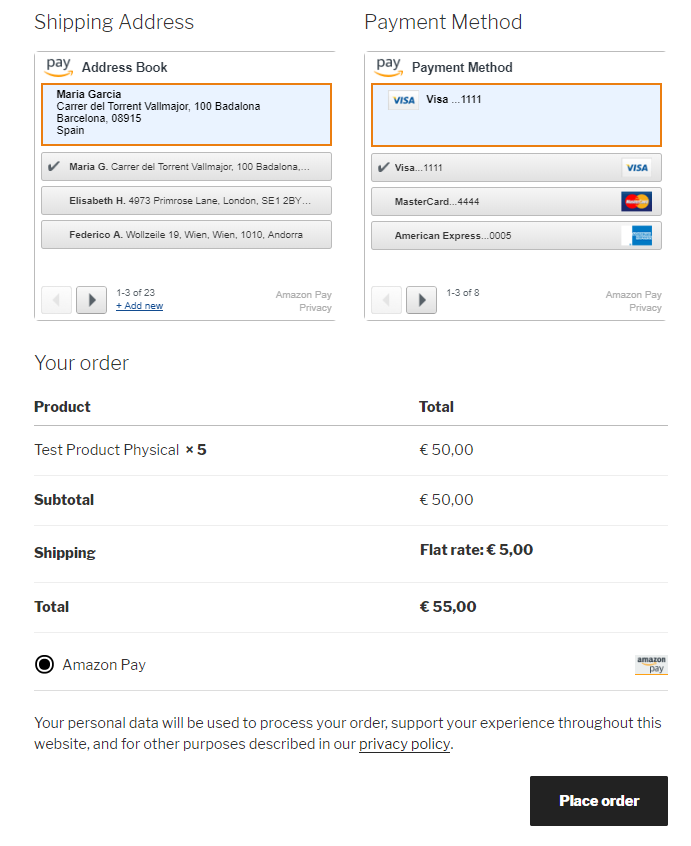 Amazon Pay, Payment Process, WooCommerce Payments, Dsourc